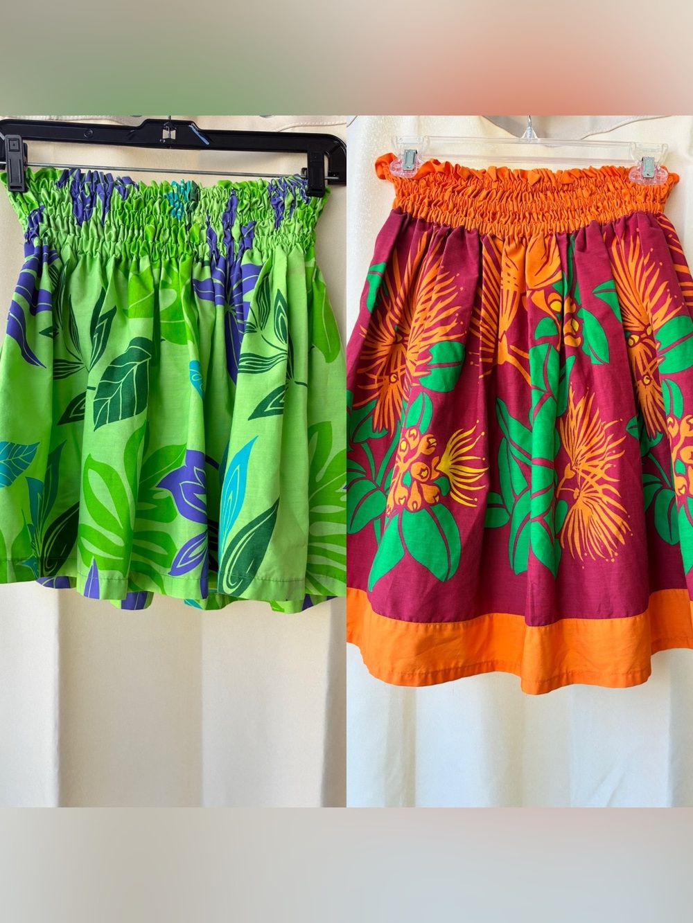 Pair of Small Hawaiian Hula Pau P’au Skirts